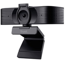 Trust Teza Webcam 4K Ultra HD con Enfoque Automático y Micrófono Dual - Negro